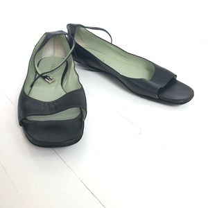 Prada black leather flats